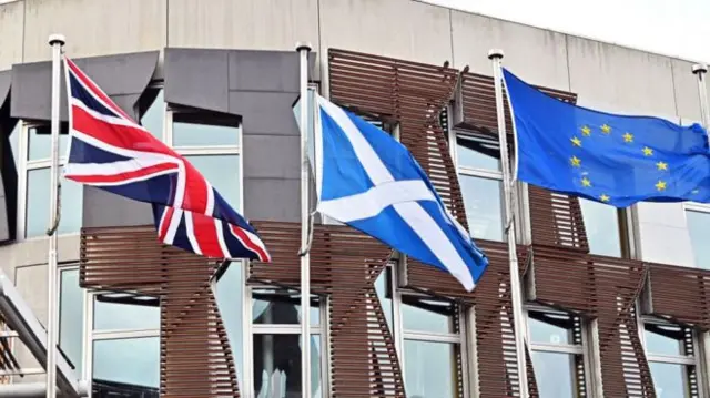 Flags outside Holyrood