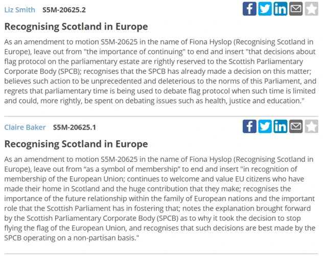 Labour and Tory amendments