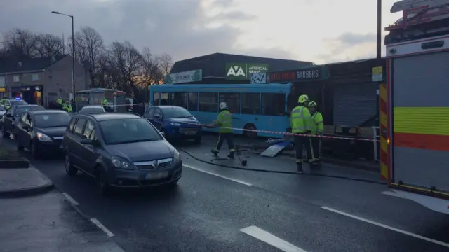 A crashed bus