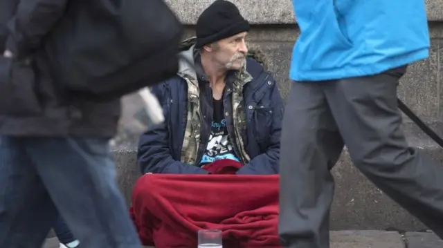 Stock image of a rough sleeper