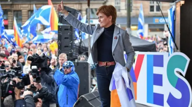 Sturgeon at rally