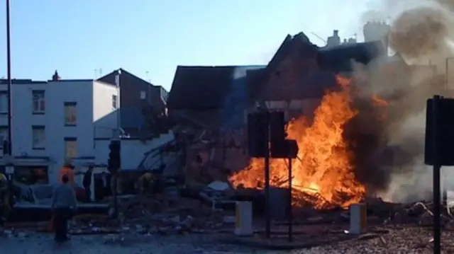 People were injured in the explosion in Shrewsbury town centre