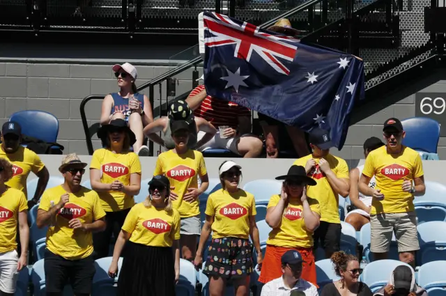 Fans of Ashleigh Barty in Rod Lever Arena