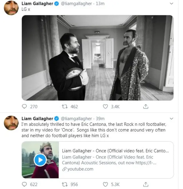 Liam Gallagher's twitter account