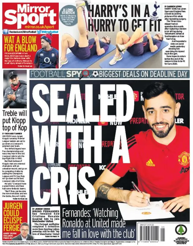 The Daily Mirror back page