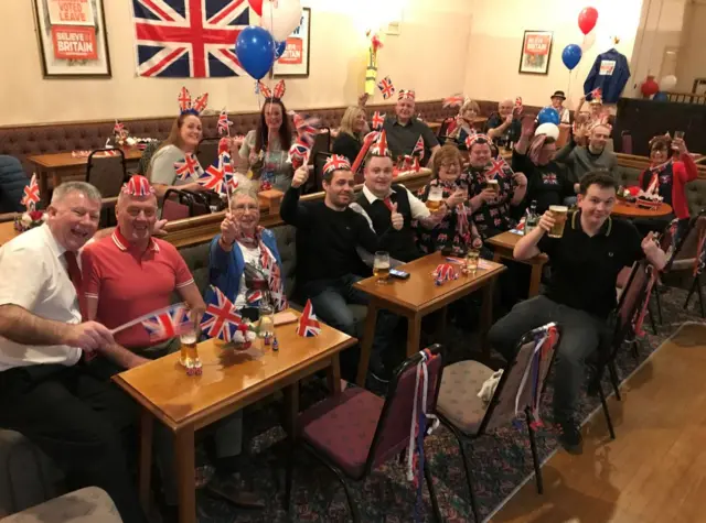 Celebrations at the Woolston Social club in Warrington