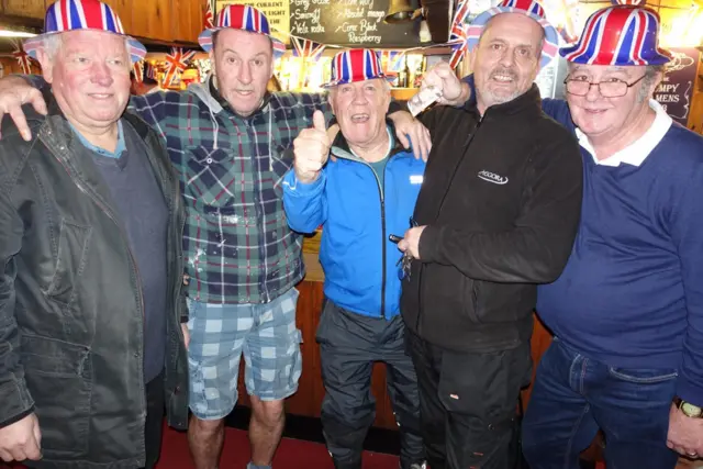 Revelers in Gravesend pub