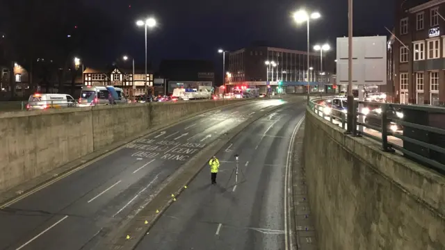 Underpass crash scene