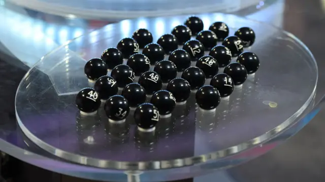 The balls for the draw