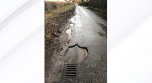 One of the potholes around Beckbury