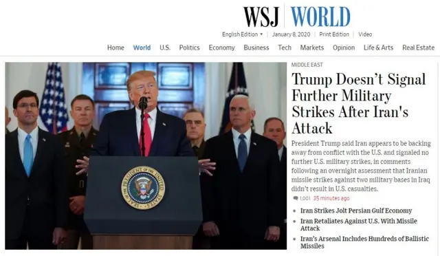 Wall Street Journal World front page