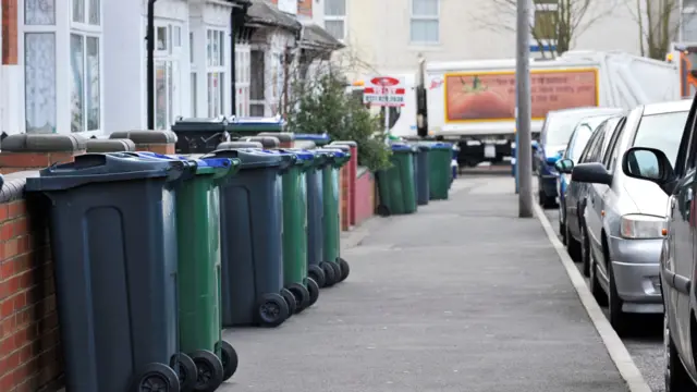 Bins on a street