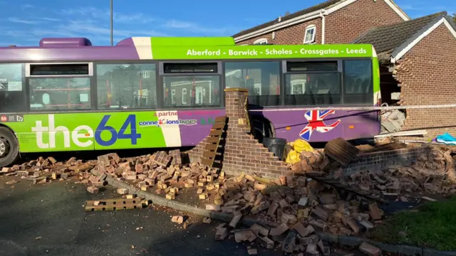 The damaged bus