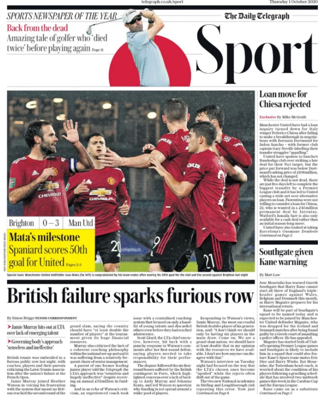 Telegraph back page