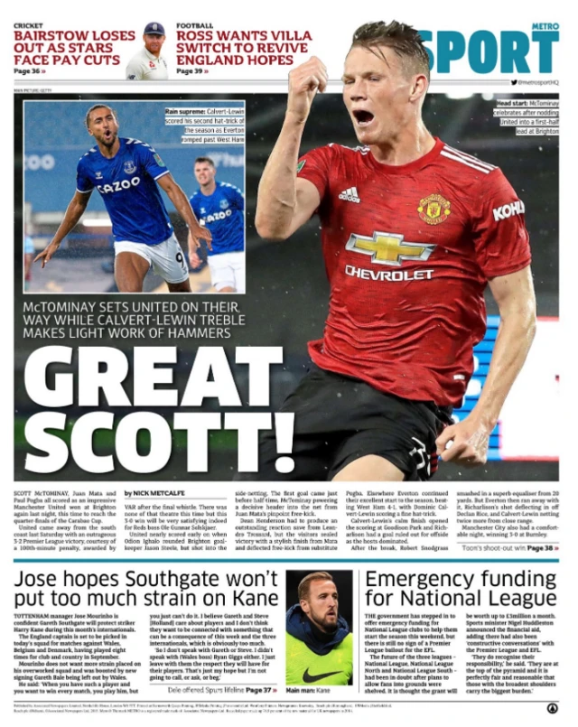 Metro back page