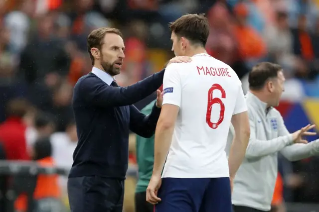 Gareth Southgate and Harry Maguire