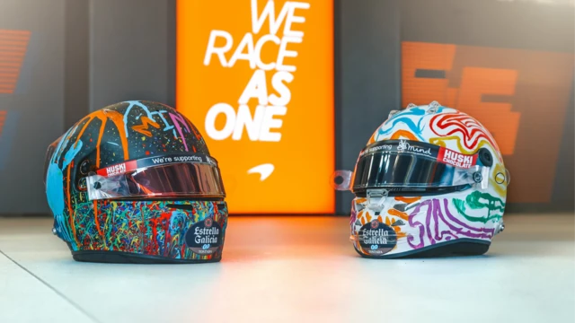 Carlos Sainz and Lando Norris' special helmets to raise awareness of World Mental Health Day