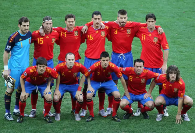 Spain's team that lost 1-0 to Switzerland at the 2010 World Cup