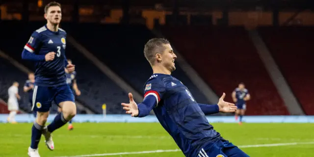 Lyndon Dykes grabbed the only goal at Hampden