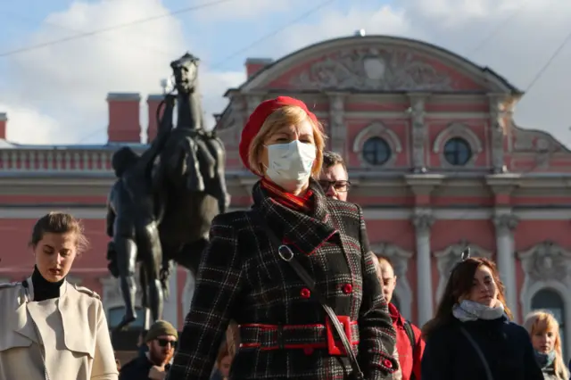 People in St Petersburg, Russia