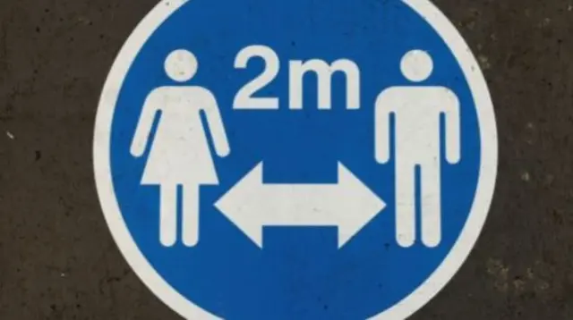 Two metre distancing sign