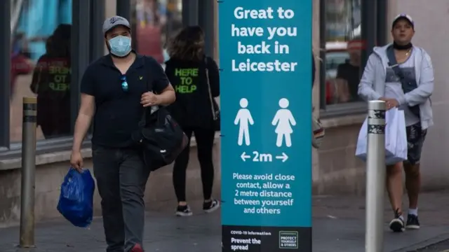 People walking in Leicester