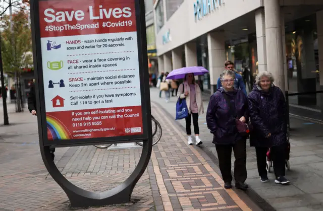 Coronavirus sign in Nottingham