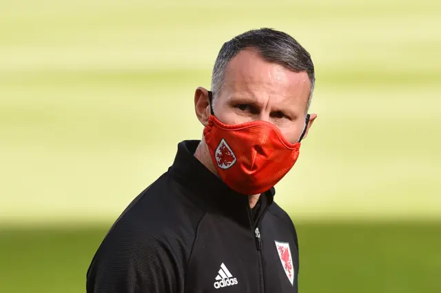 Ryan Giggs in a Wales facemask