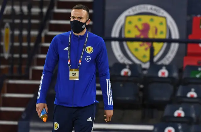 Andrew Considine takes a pre-match stroll at Hampden