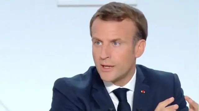 Emmanuel Macron on 14 October