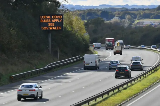 Cars travelling on the M4 in Wales