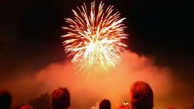 A firework display