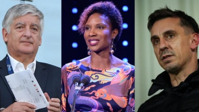 David Bernstein, Denise Lewis and Gary Neville