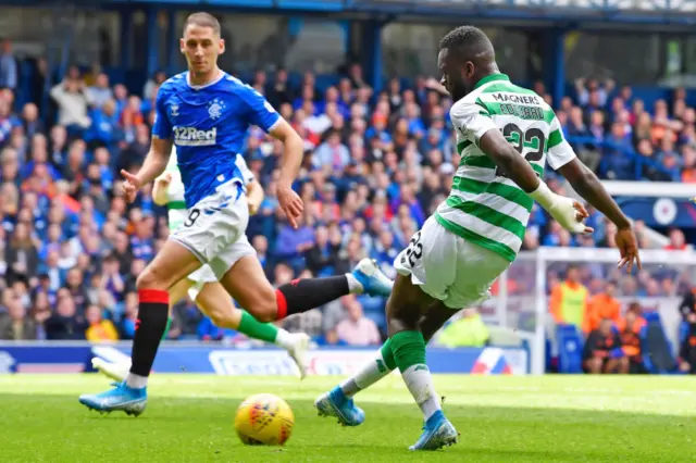 Celtic's Odsonne Edouard scores against Rangers