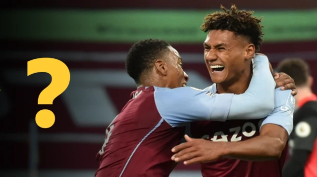 Aston Villa's Ollie Watkins, with a question mark graphic