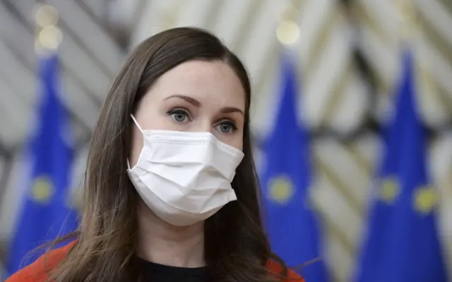 Finland's Prime Minister Sanna Marin for the face-to-face EU summit in Brussels, Belgium, 16 October 2020