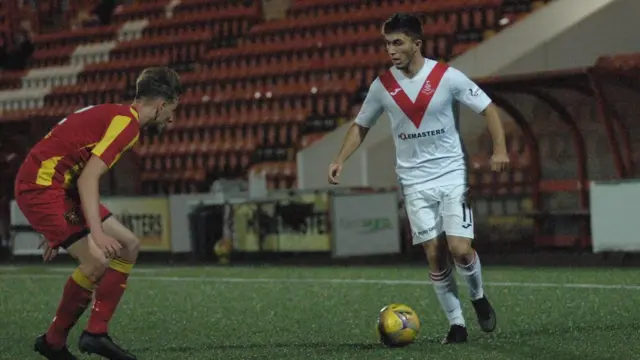 Thomas Robert in action for Airdrieonians