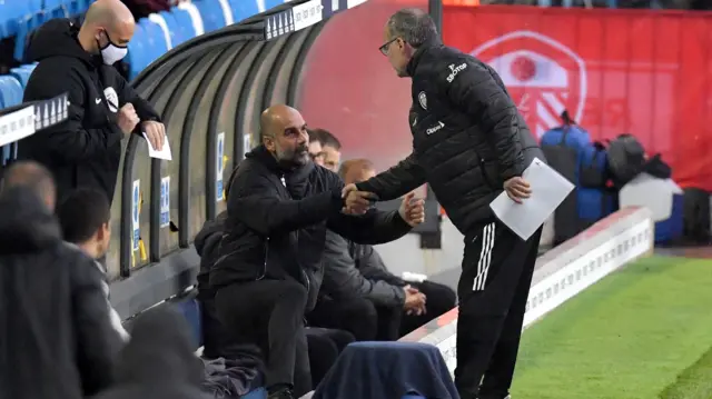 Pep Guardiola and Marcelo Bielsa