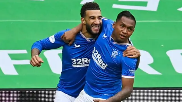 Rangers' Connor Goldson and Alfredo Morelos celebrate