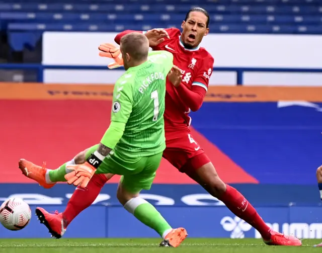 Virgil van Dijk and Jordan Pickford