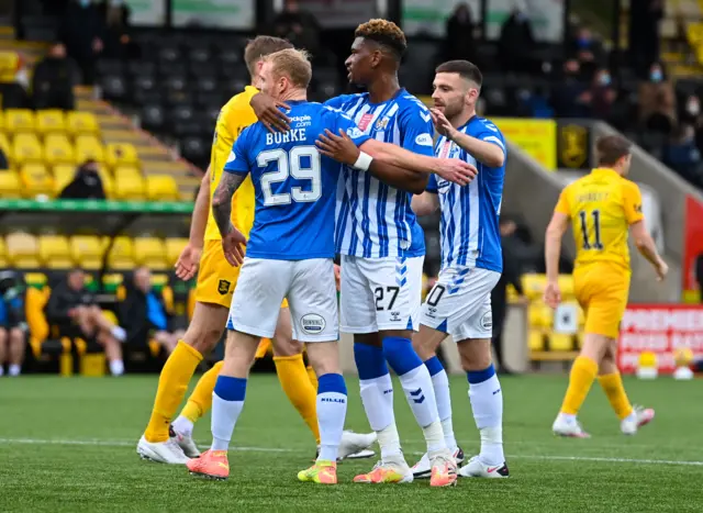 Chris Burke, Aaron Tshibola and Greg Kiltie