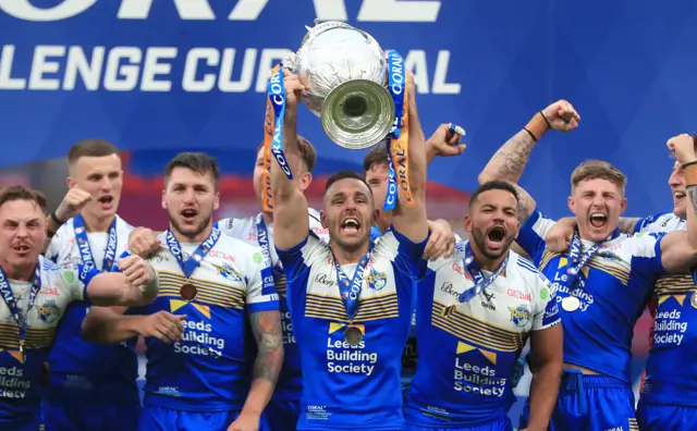 Luke Gale lifts the Challenge Cup