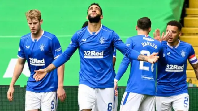 Rangers' Connor Goldson celebrates