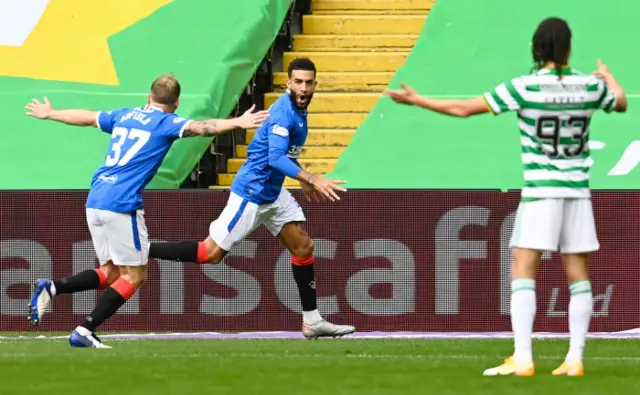 Rangers scorer Connor Goldson celebrates