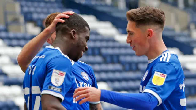 Cardiff celebrate goal