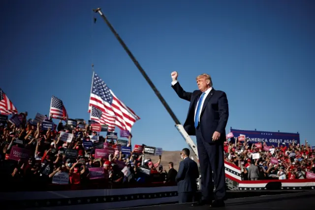 Trump attends a rally in Carson City