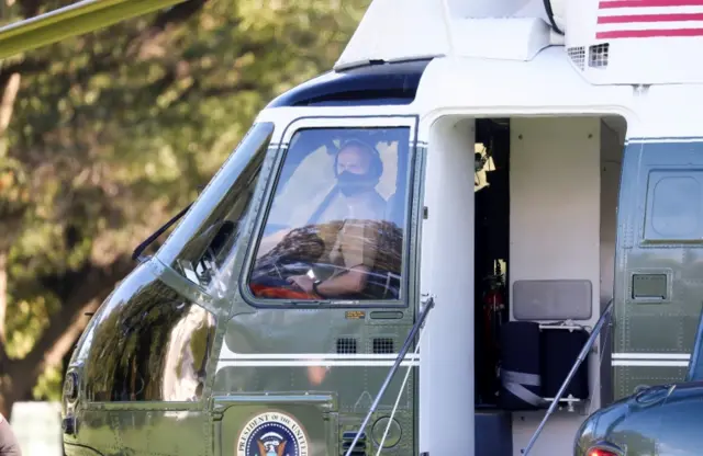 Helicopter waits for Trump outside White House