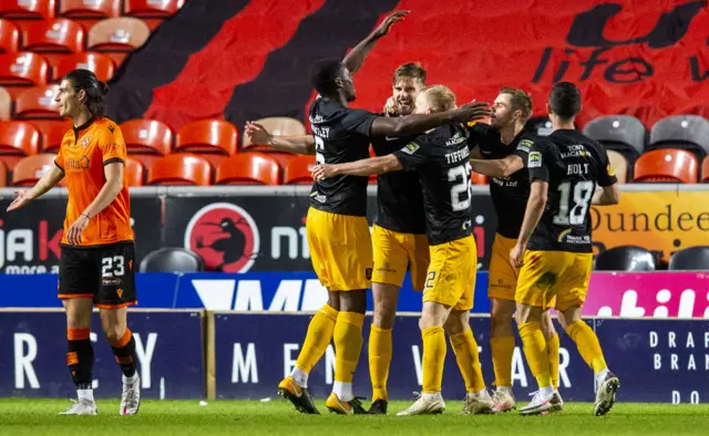 Livingston celebrate Jon Guthrie's equaliser