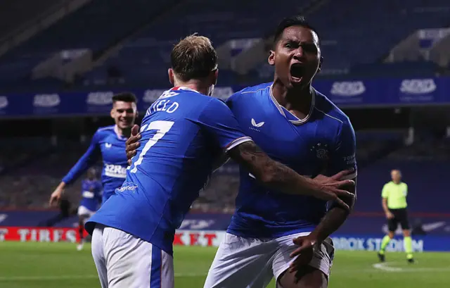 Rangers celebrating against Galatasaray