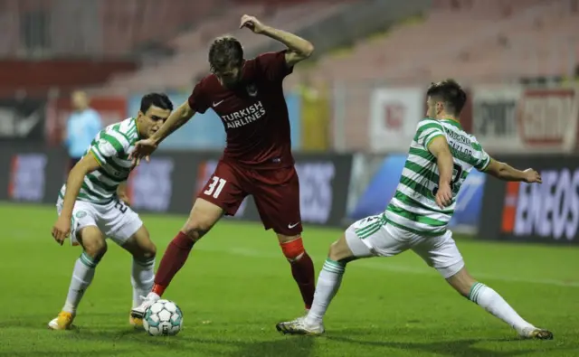 Celtic in action against FK Sarajevo